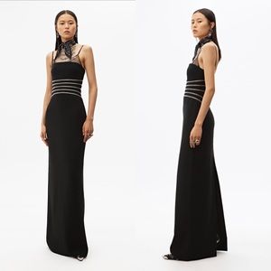 EUC ALEXANDER WANG Strapless Zip-detailed Cotton-blend Crepe Gown In Black $1195